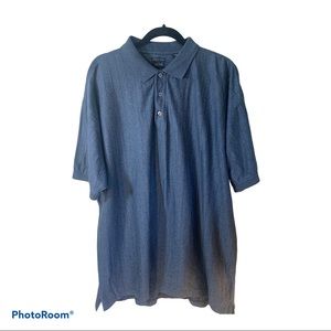 Men Shirt XL Button Down Gray Izod Polo